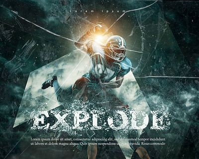 American football poster graphic design photomanipulation