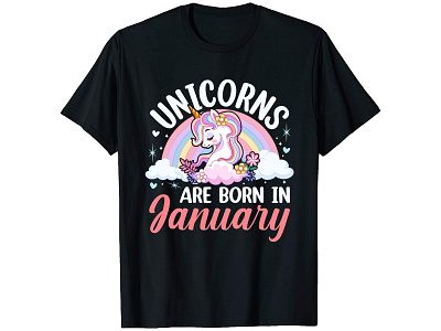 Unicorns are born in January calligraphy