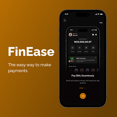 FineEase Mobile App app design figma fintech mobile app prototype ui