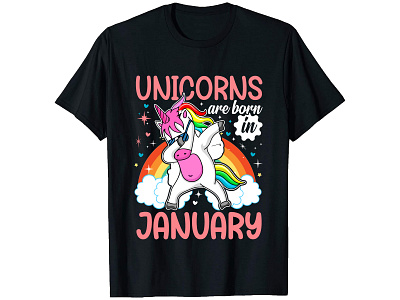 Unicorns are born in January calligraphy