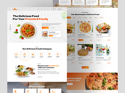 Restaurant e-commerce Landing page app branding burger design dessert figma foodwebsite interface logo offer pizza prototype restureant ui uiuxdesigner user userexperience ux web website