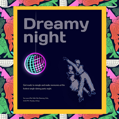 #DreamyNight branding disco graphic design illustration socialmediadesign vector