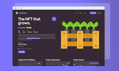NFT Landing Page nft nft site ui ux web design web development website