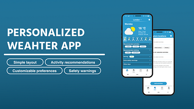Personalized weather app concept graphic design ui user interface ux