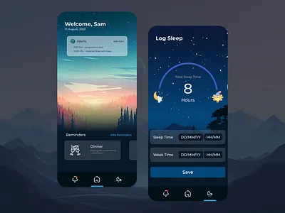 Log Sleep graphic design log sleep ui