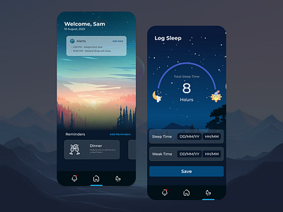 Log Sleep graphic design log sleep ui