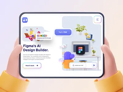 Figma AI Design Builder Website UI Design 3d 3d design ai artificial intelligence builder design figma ui uidesign website
