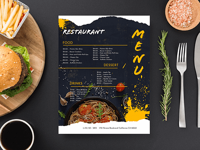 Restaurant food menu design! branding business design food graphic design illustration logo menu restaurants ui vector