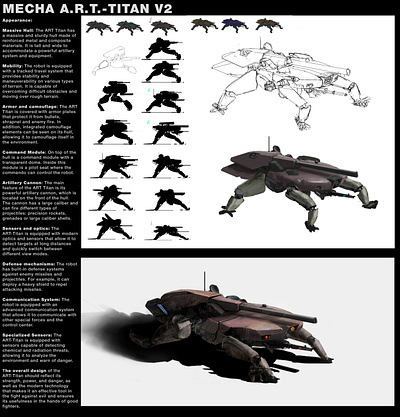 Mecha "A.R.T. Titan" concept art v2 3d concept art concept design futurism gamedev illustration mecha sci fi