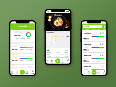 Minimalistic nutrition app branding clean data ui figma graphic design iphoneui minimalistic mobile app mobile ui mobileapp product design prortype ui uiux vector wirframe