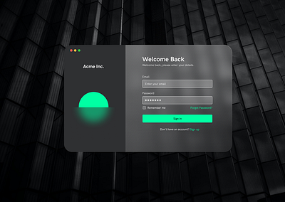 Sign Up Form — Glass Effect design inspiration dribbble web design
