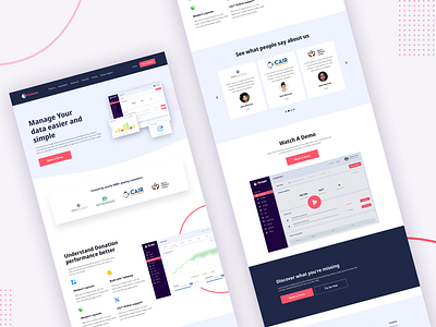 Landing Page For dashboard dashboard dashboard landing page dashboard showing fund landing fundrising landing landing page page ui uiux ux web web page