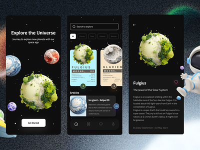 StellarQuest- Explore. Discover. Unravel the Cosmos astronauts astronomy design educational exploration history extraterrestrial life galaxies galaxy exploration interface planets solar system space phenomena spacecraft stars stellar evolution ui user interface ux virtual tours visualdesign