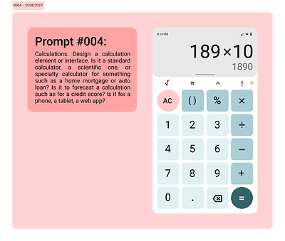 DailyUI #004 | Design a calculator app design calculator dailyui layout product design ui
