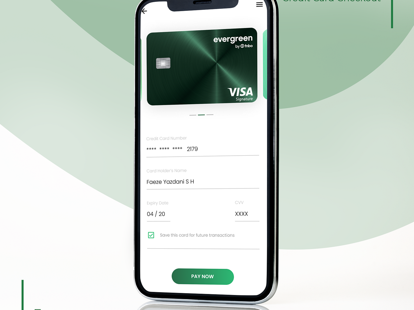 Credit Card Check-out by feaze yazdani on Dribbble