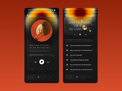 Art podcast app design graphic design typography ui ux