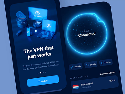 VPN Mobile App app app motion connection cyber design interface mobile network privacy proxy security server ui ux vpn