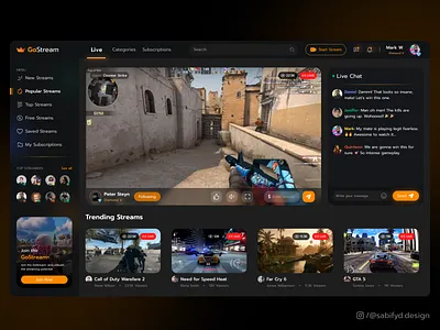 Game Streaming Website UI apple dark mode dark mode website dark theme figma game design game streaming game ui gameplay ui gameplay ui design live streaming minimal design premium design streaming app ui streaming ui ui ui ux ui ux design video game streaming ui video player