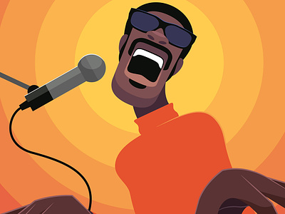 Stevie Wonder caricature character illustration music portrait vector