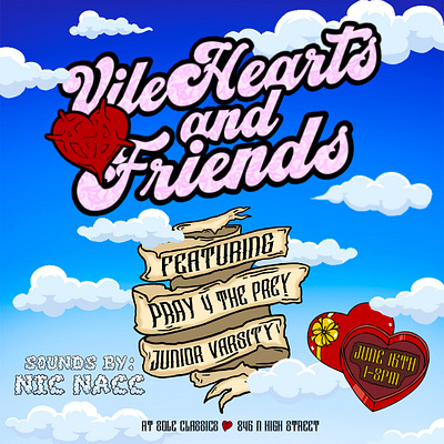 Vile Hearts + Friends event flyer app