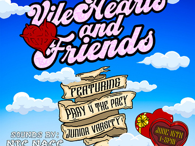 Vile Hearts + Friends event flyer app