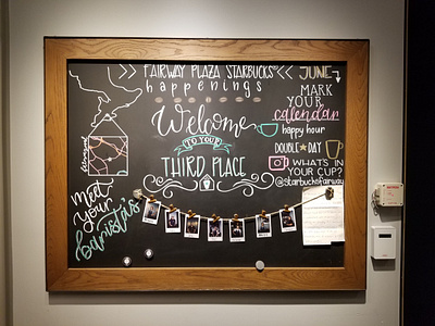 Real World Handlettering by Kalleigh a frame advertising chalk board handlettering marketing promotional