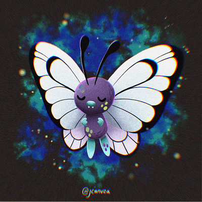 Butterfree Pokemon anime digital paint fanart graphic design illustration pokemon procreate