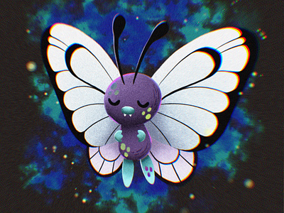 Butterfree Pokemon anime digital paint fanart graphic design illustration pokemon procreate