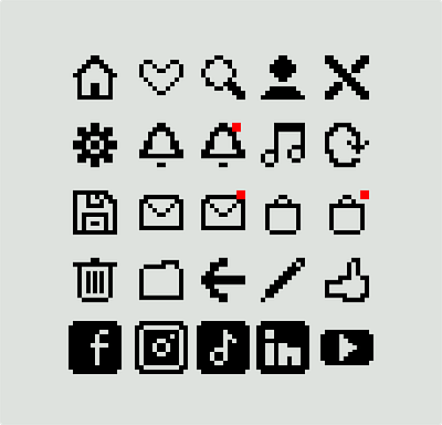 Pixel Art UI Icons branding graphic design logo ui