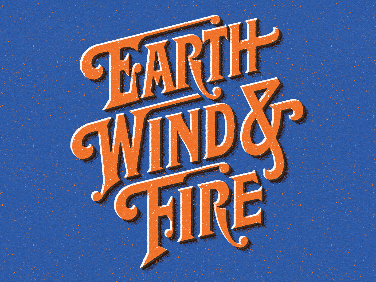 Earth, Wind & Fire design font handlettering lettering texture typeface typography vintage