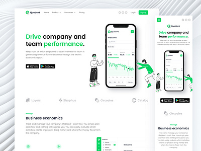 Drive Team performance Application app green interaction design ios landing page onepage site template theme ui user experience ux website