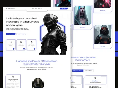 Futuristic Game Website Landing Page ai dailyui figma template free futuristic game game landing page game website landing page template template design ui uiux web design website design