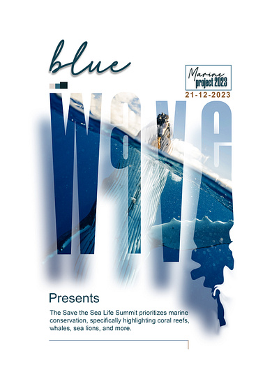 Blue Wave Summit Poster activist for nature blue wave branding flyers for summits graphic design marine life nature posters new designs for posters reefs reefshark save the whales sealifeaquarium sealifeparis summits whales