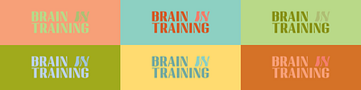 brain in training branding colorful design funky graphic design groovy logo psycology retro type are typography