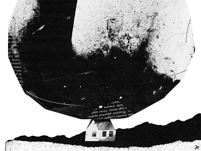 A house and a problem abstract black character design design grain graphic design grey grunge home house illustration landscape pattern patterns rock shape shapes texture textures white