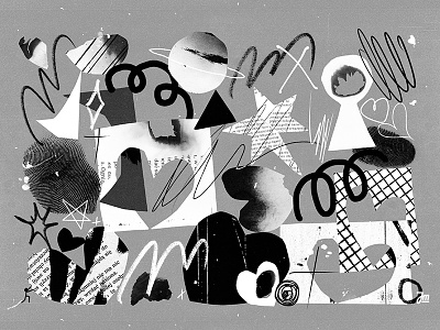 Abstract no.3 2d abstract black character design circles design graphic design grey heart illustration paper pattern patterns scribbles shape shapes texture textures vector white