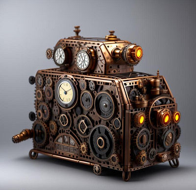 Cyberpunk & Mechanic tech robots (or toasters) 3d render robots toaster