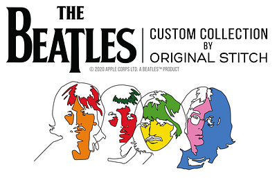Beatles x Original Stitch logo lock up design color design illustration logo marketing music the beatles
