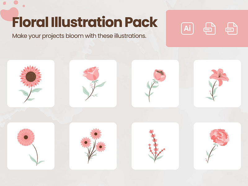 Floral Illustration Pack design graphic design graphics illustration vector vector illustration