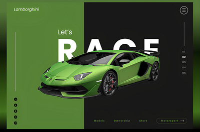 Lamborghini website/UI design 💚 programming ui web website