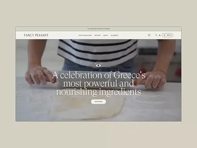 Fancy Peasant – Olive Oil Ecommerce Site animation ecommerce elegant food neutral olive oil serif ui web design website