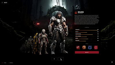Character Selection Screen 3d animation apocalyptic character character design css design game graphic design html javascript motion graphics ui
