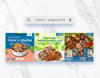 Square Graphics for Vegore PH [2023] ads advertisement advertising design food graphic design graphics social media social media post vegan