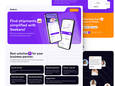 Seekaroo — Landing page courier delivery designtrend graphic design hero banner illusteration landing page minimal productdesign shipment shipping ui uiexploration uiux usercentra usercentra studio userexperience userinterface ux uxdesign