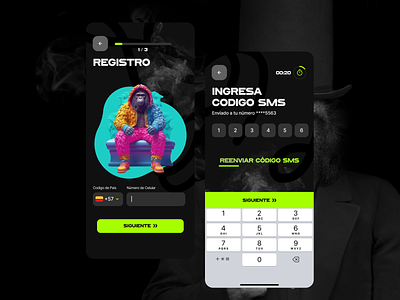 Register [wizard] app casino design illustration jackpot layout onboarding otp register sms step ui ux web wizard