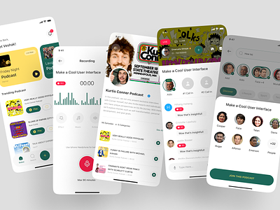 Poddo - Podcast Live Mobile App app app design community mobile mobile app music player podcast podcast app podcast mobile app talk talking ui kit