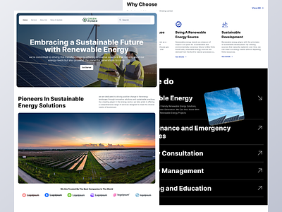 Renewable Energy Landing Page clean design eco green inovative landing page renewable energy ui ui design web design website