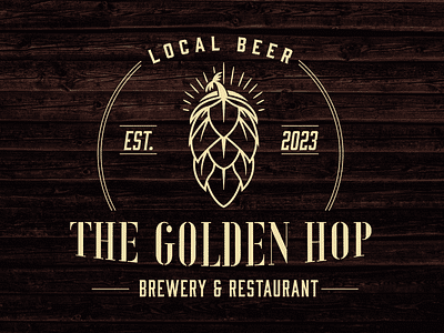 The Golden Hop beer branding brewery design freelance graphic design identity logo logodesign logodesignchallange vintage