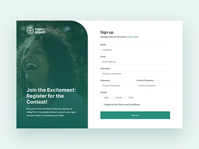 Sign Up Page UI | Contest Registartion | Daily UI Challenge branding design figma graphic design ui ui design ux ui web design