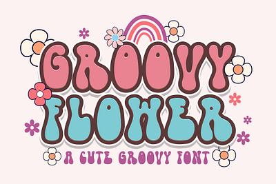 Groovy Flower Font artistic typography